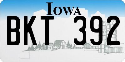 IA license plate BKT392