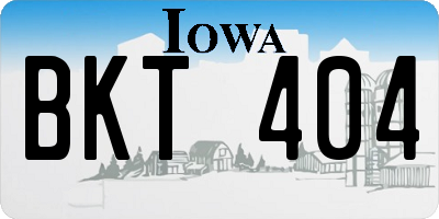 IA license plate BKT404
