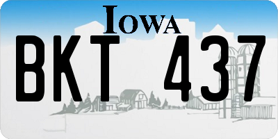 IA license plate BKT437