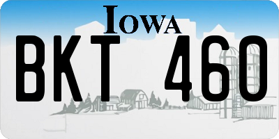 IA license plate BKT460