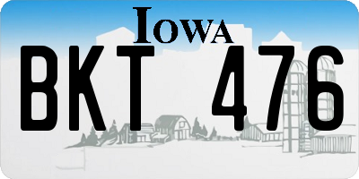 IA license plate BKT476
