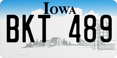 IA license plate BKT489