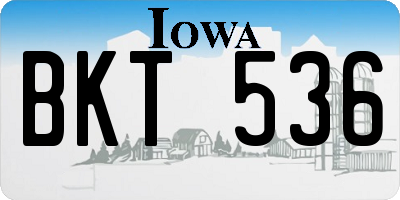 IA license plate BKT536
