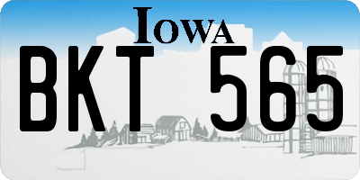 IA license plate BKT565