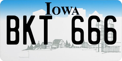IA license plate BKT666