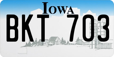 IA license plate BKT703