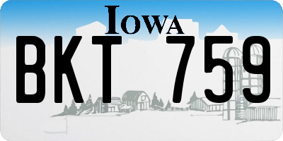 IA license plate BKT759