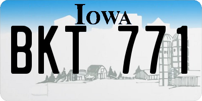 IA license plate BKT771