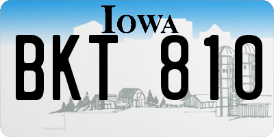 IA license plate BKT810