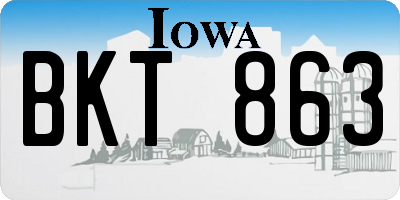 IA license plate BKT863