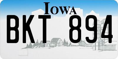 IA license plate BKT894