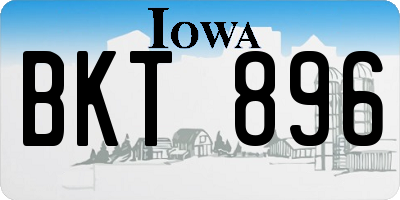 IA license plate BKT896