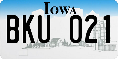 IA license plate BKU021