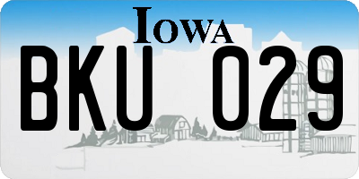 IA license plate BKU029