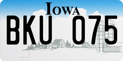 IA license plate BKU075