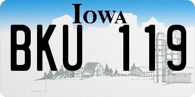 IA license plate BKU119