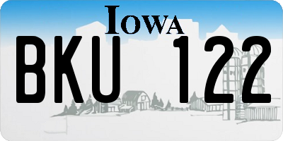 IA license plate BKU122
