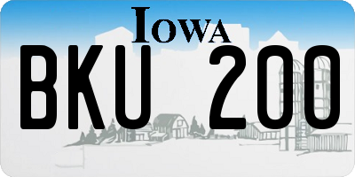 IA license plate BKU200