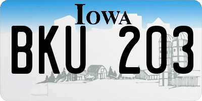 IA license plate BKU203