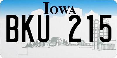 IA license plate BKU215