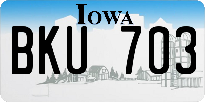IA license plate BKU703