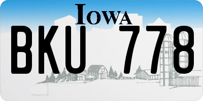 IA license plate BKU778