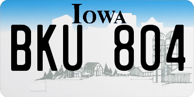 IA license plate BKU804
