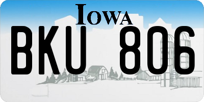 IA license plate BKU806