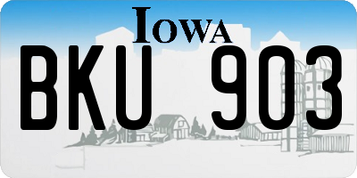 IA license plate BKU903