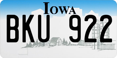 IA license plate BKU922