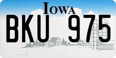 IA license plate BKU975