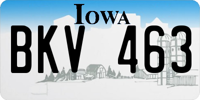 IA license plate BKV463