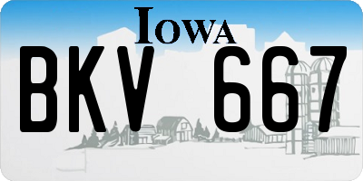 IA license plate BKV667
