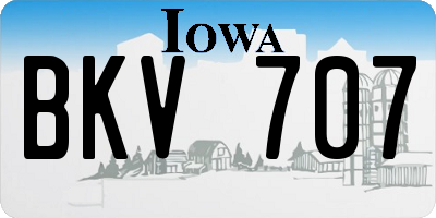 IA license plate BKV707