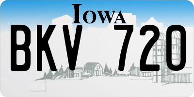 IA license plate BKV720