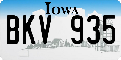 IA license plate BKV935