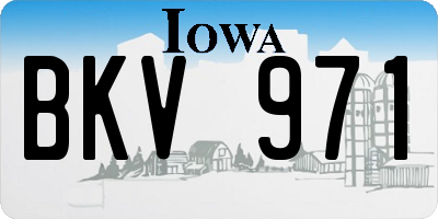 IA license plate BKV971