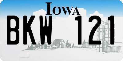 IA license plate BKW121