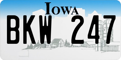 IA license plate BKW247