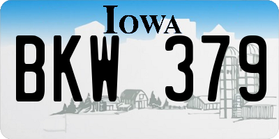 IA license plate BKW379