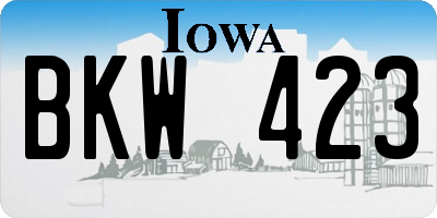 IA license plate BKW423
