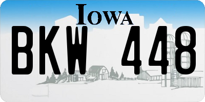 IA license plate BKW448