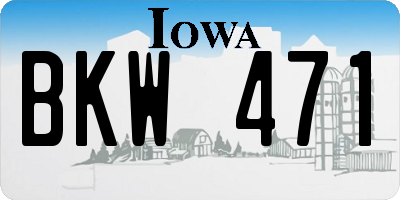 IA license plate BKW471