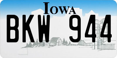 IA license plate BKW944