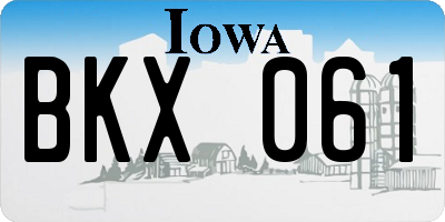 IA license plate BKX061