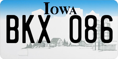 IA license plate BKX086