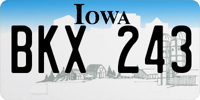 IA license plate BKX243