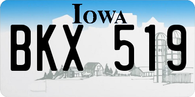 IA license plate BKX519