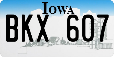 IA license plate BKX607