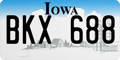 IA license plate BKX688